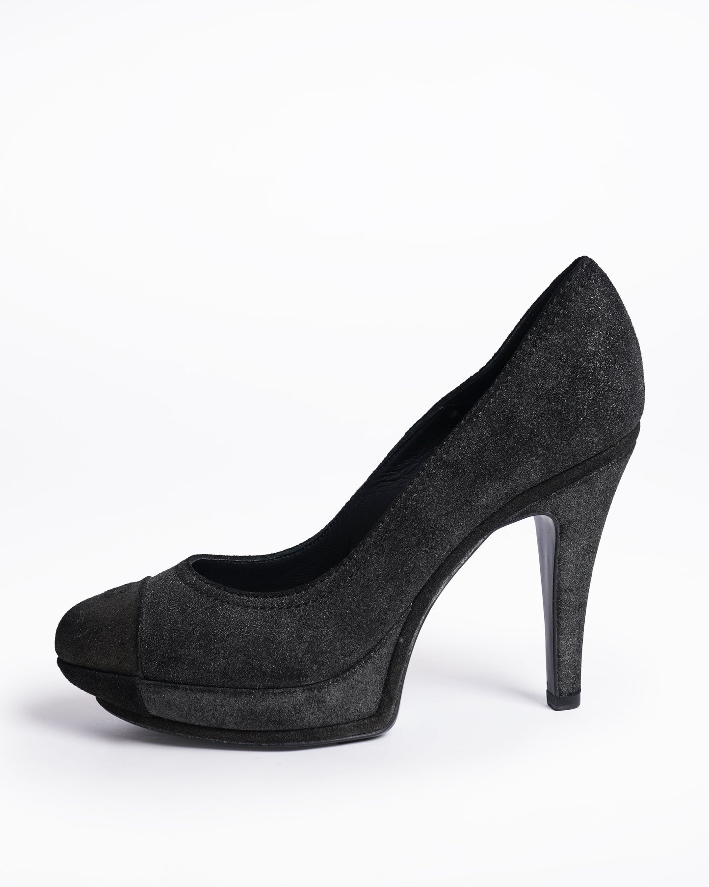 Chanel Leather Pumps In Black & Bronze