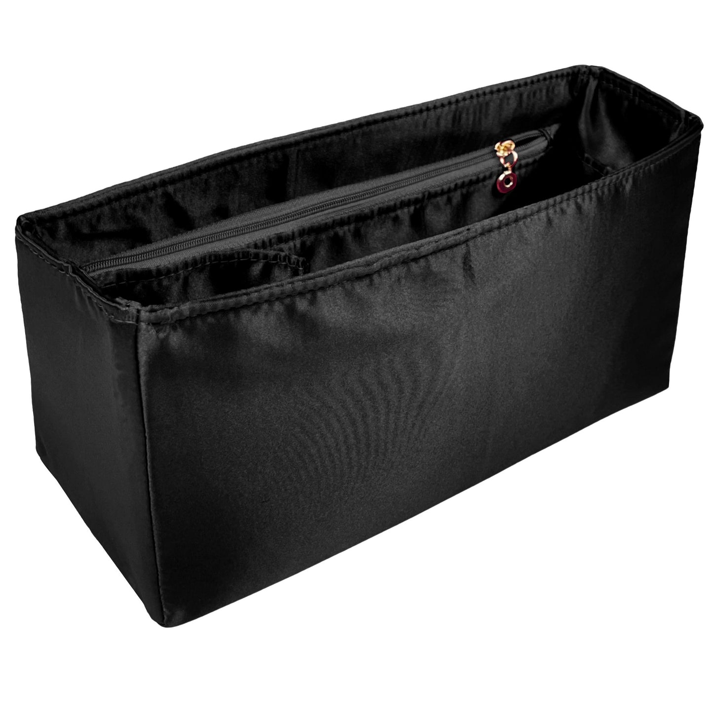 Organizer for [Cerf Small, Chanel] Bag Insert (Silk, Full-width Zip and Open Pocket)