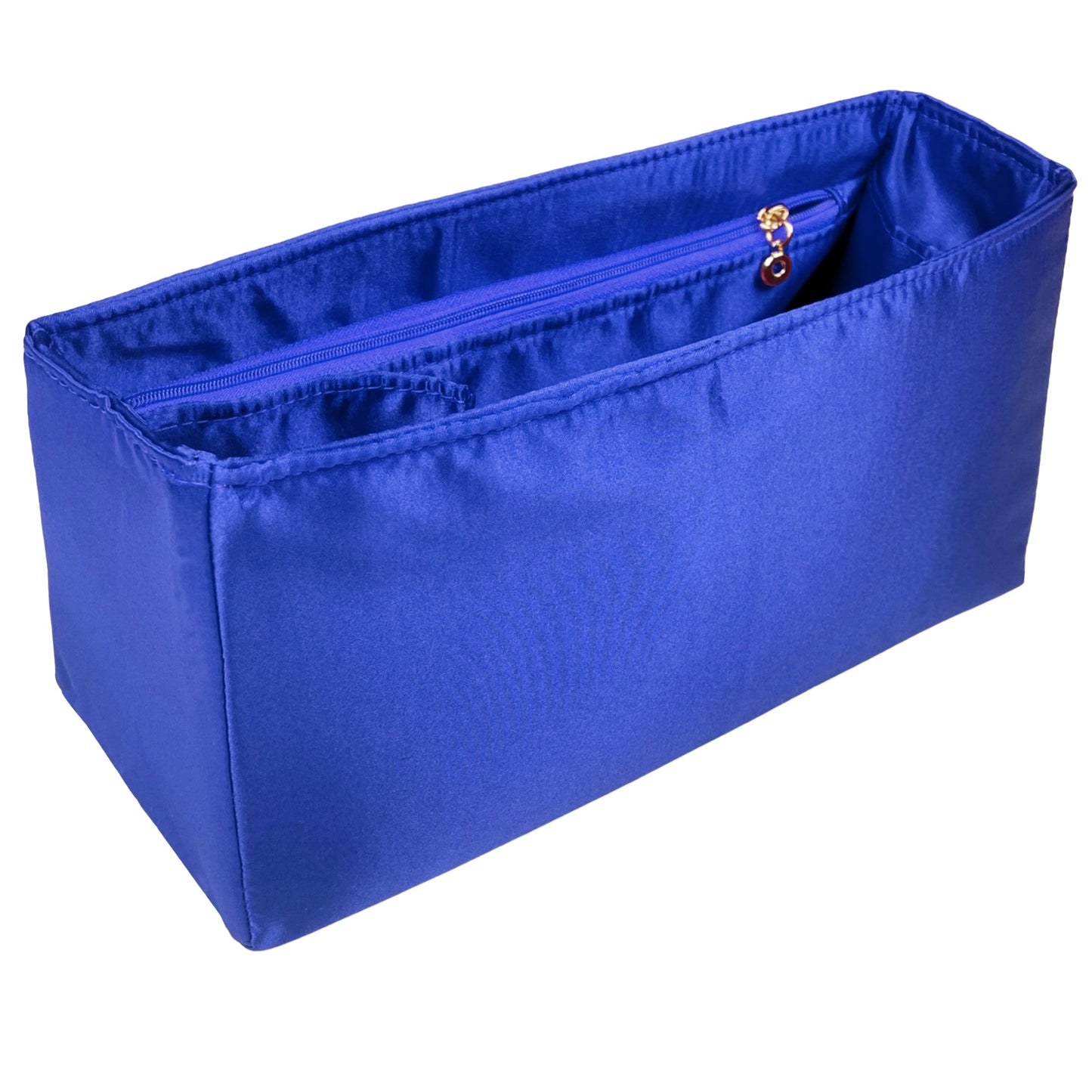 Organizer for [Jumbo Double Flap, Chanel] Bag Insert (Silk, Full-width Zip and Open Pocket)