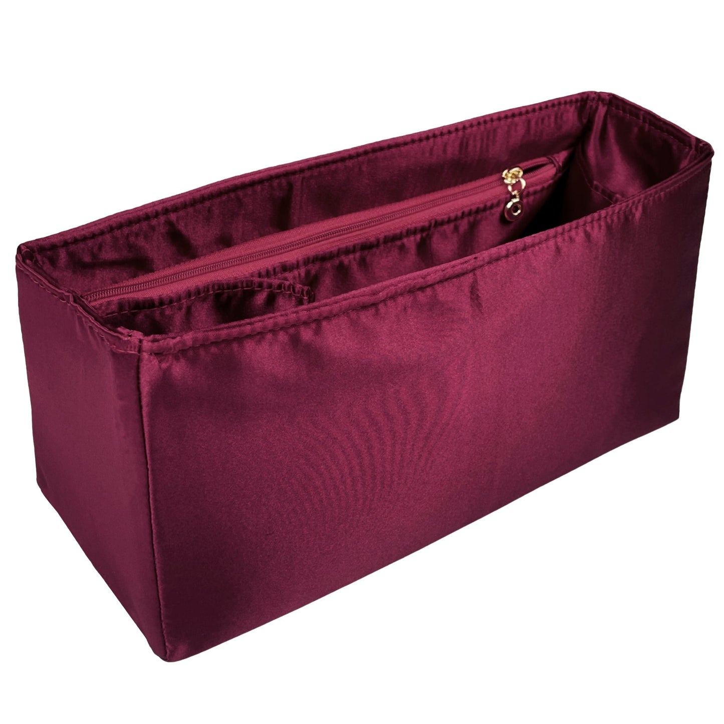 Organizer for [Large Dior Caro Bag, Dior] Bag Insert (Silk, Full-width Zip and Open Pocket)