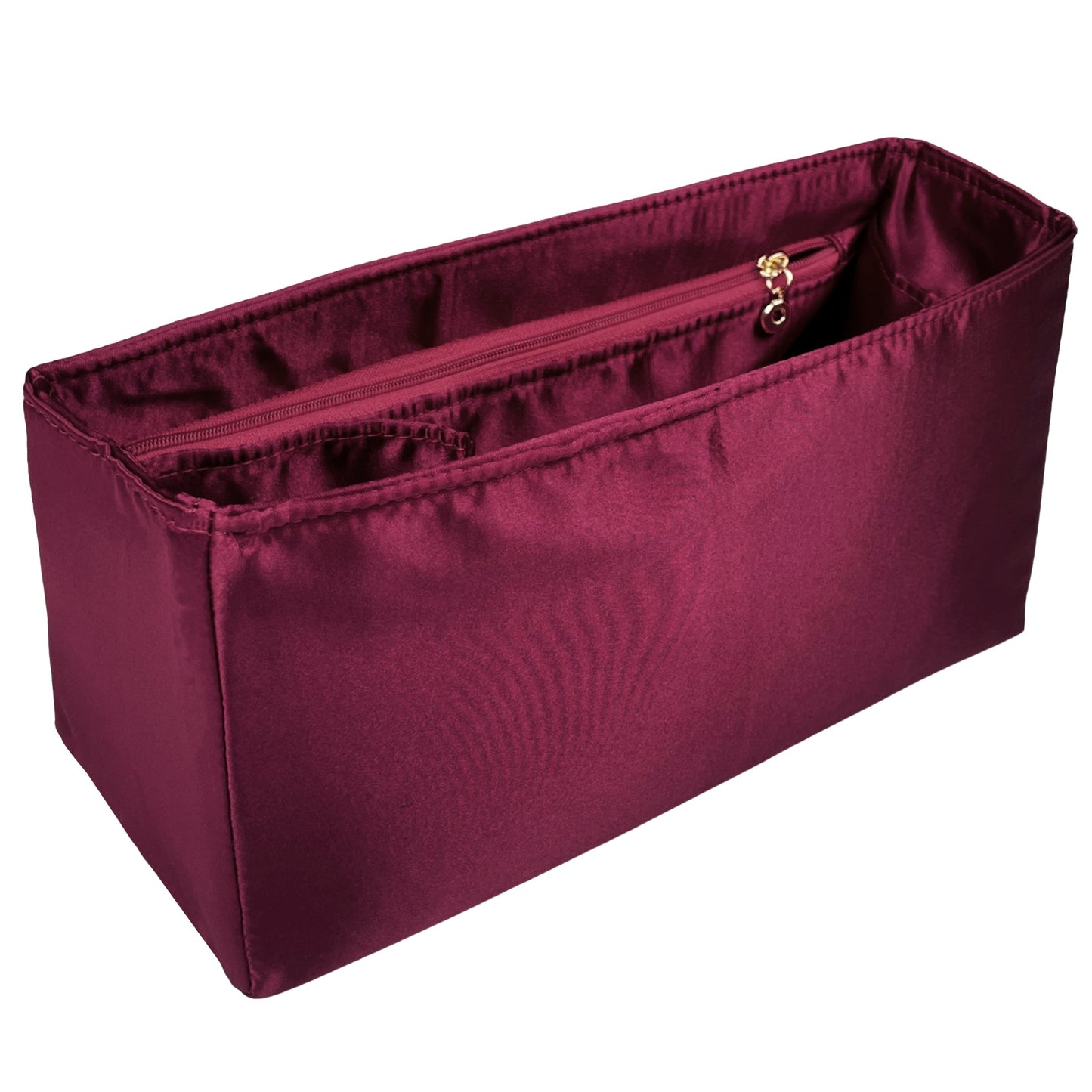 Organizer for [25 Large Handbag, Chanel] Bag Insert (Silk, Long Zip and Open Compartment)