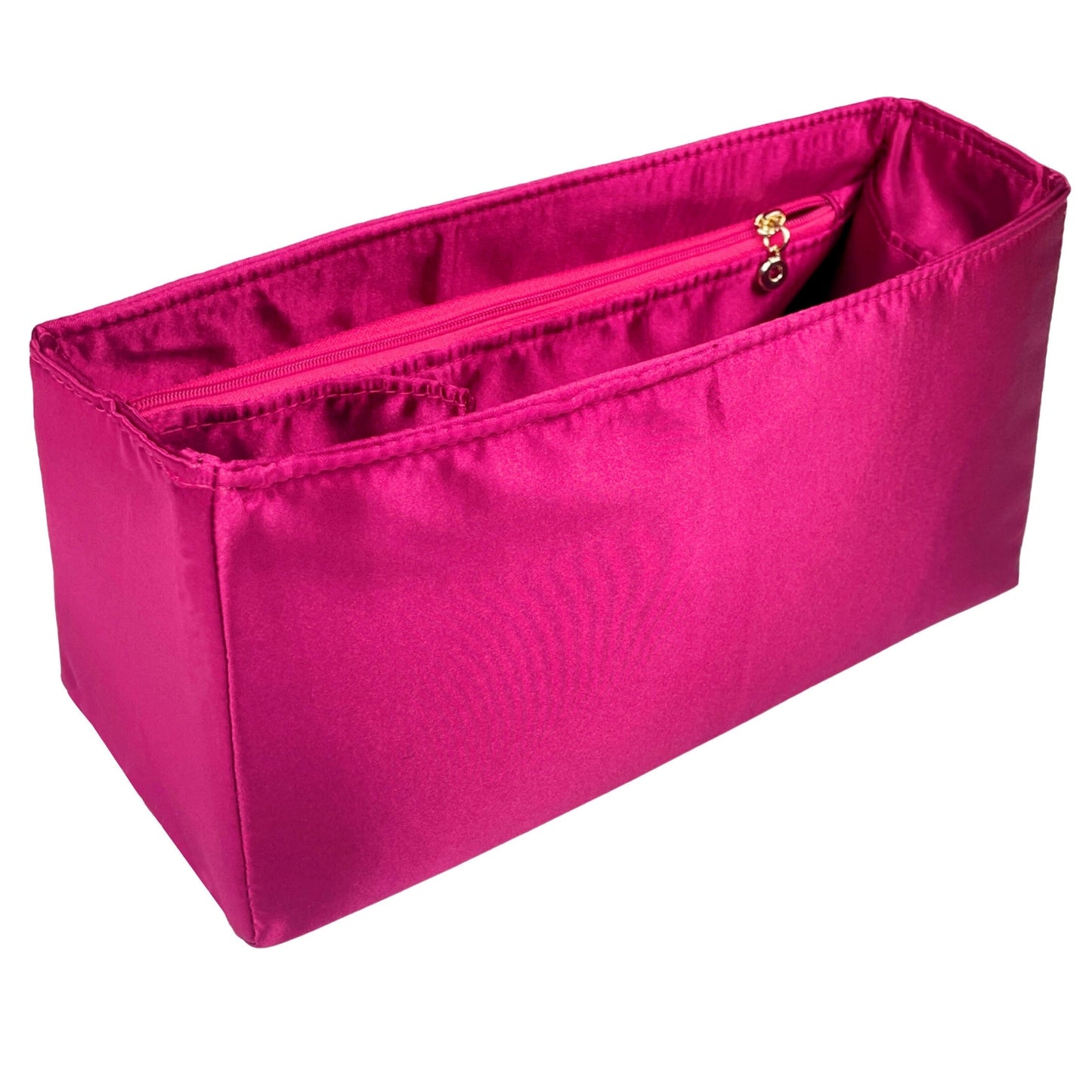 Organizer for [Cerf Small, Chanel] Bag Insert (Silk, Full-width Zip and Open Pocket)