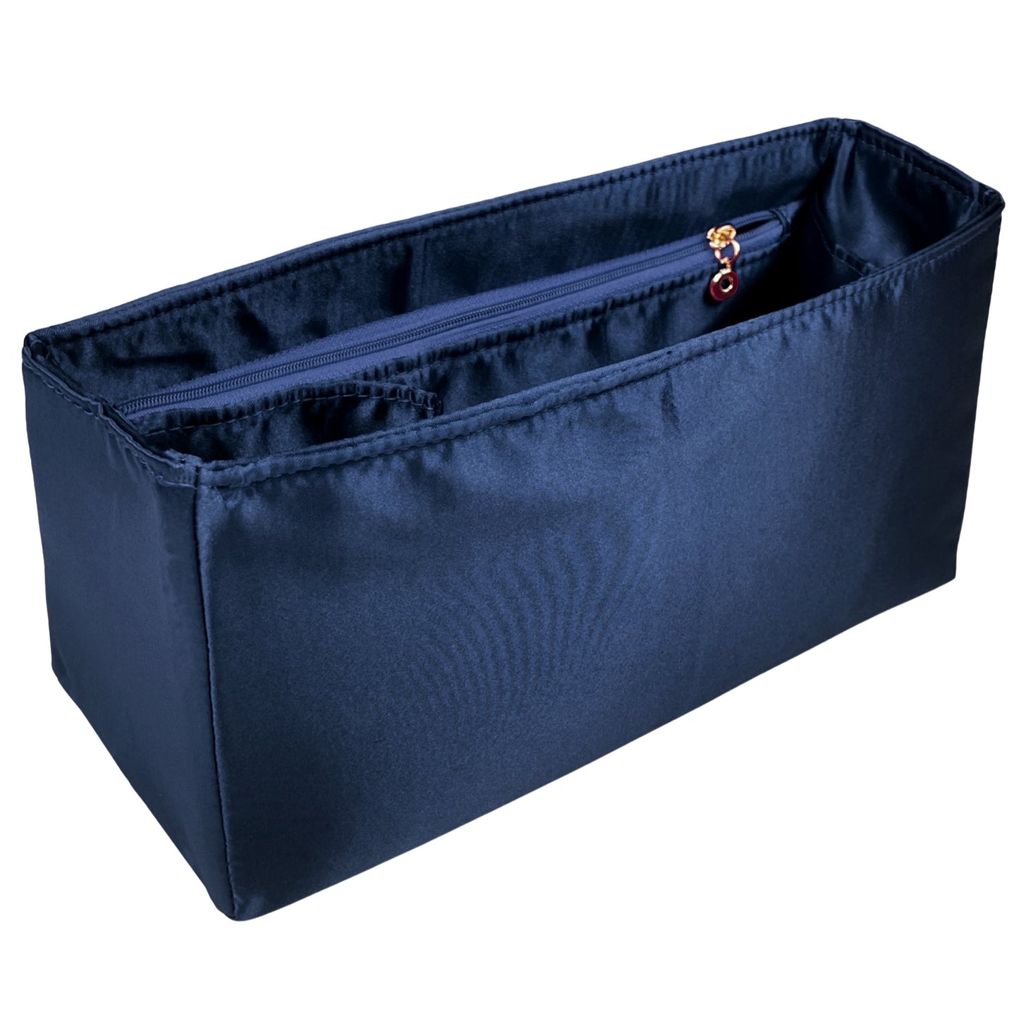 Organizer for [Jumbo Double Flap, Chanel] Bag Insert (Silk, Full-width Zip and Open Pocket)