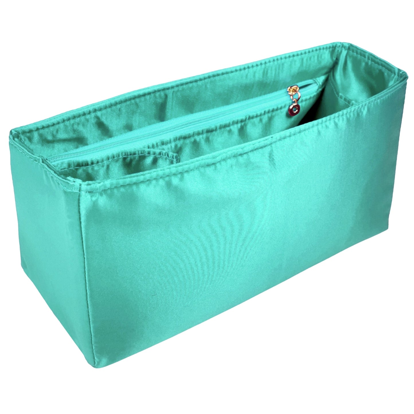 Organizer for [Large Dior Caro Bag, Dior] Bag Insert (Silk, Full-width Zip and Open Pocket)
