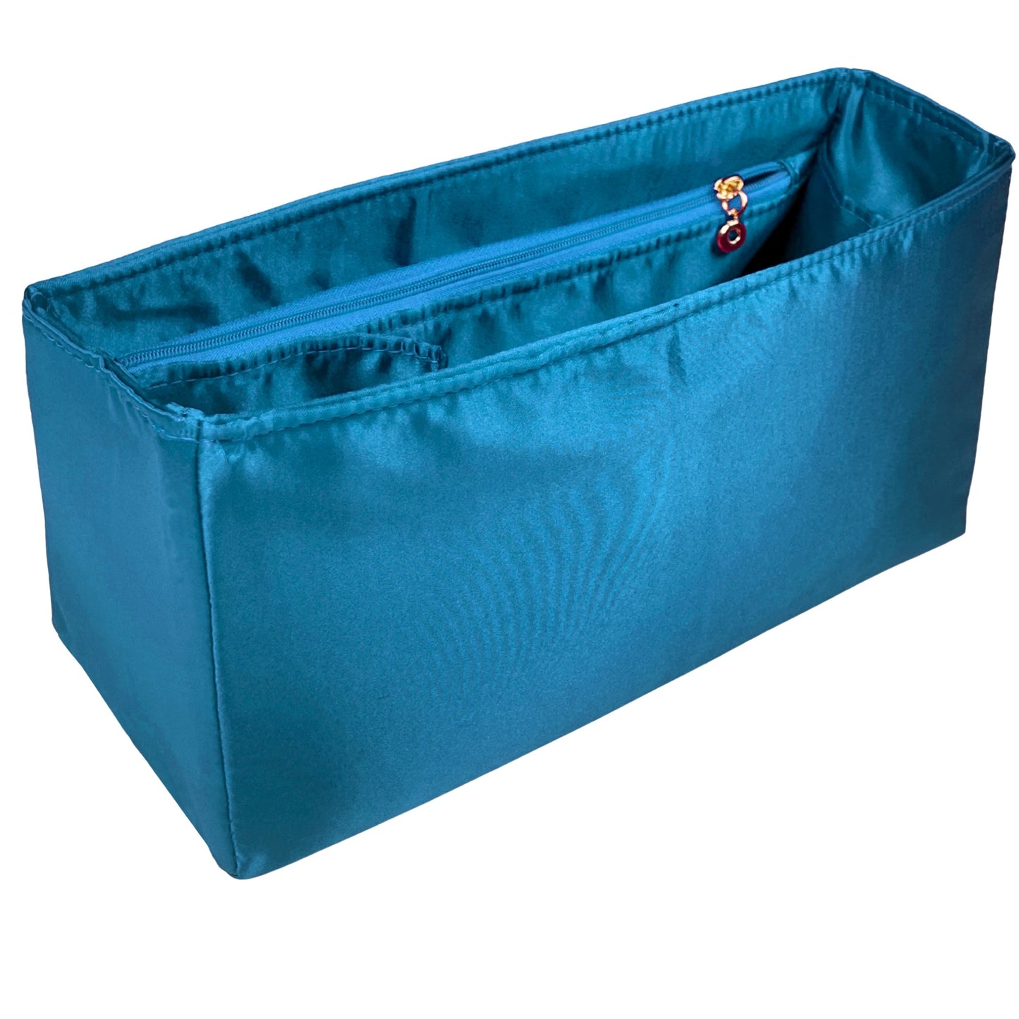Organizer for [Large Dior Caro Bag, Dior] Bag Insert (Silk, Full-width Zip and Open Pocket)