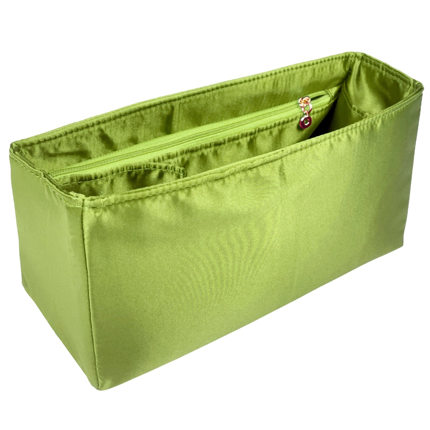 Organizer for [Cerf Small, Chanel] Bag Insert (Silk, Full-width Zip and Open Pocket)