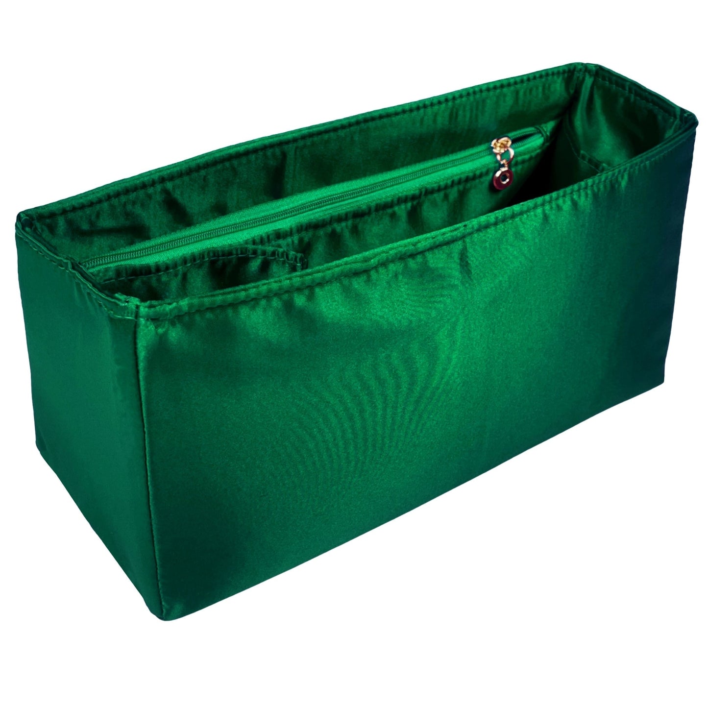 Organizer for [Jumbo Double Flap, Chanel] Bag Insert (Silk, Full-width Zip and Open Pocket)