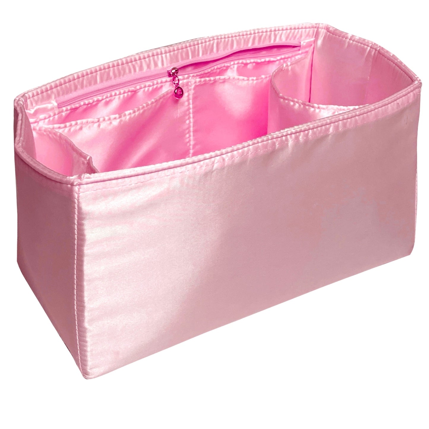 Organizer for [Cerf Small, Chanel] Bag Insert (Silk, Full-width Zip and Open Pocket)