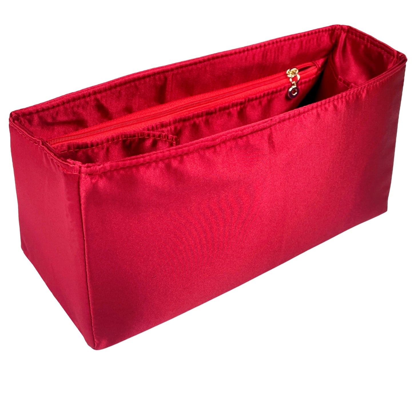 Organizer for [Large Dior Caro Bag, Dior] Bag Insert (Silk, Full-width Zip and Open Pocket)