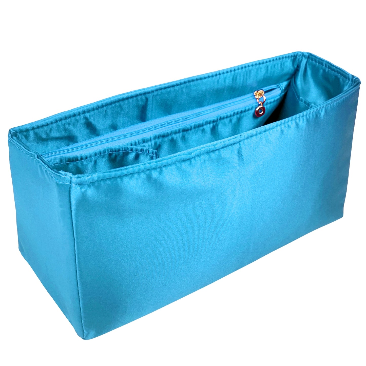 Organizer for [Large Dior Caro Bag, Dior] Bag Insert (Silk, Full-width Zip and Open Pocket)