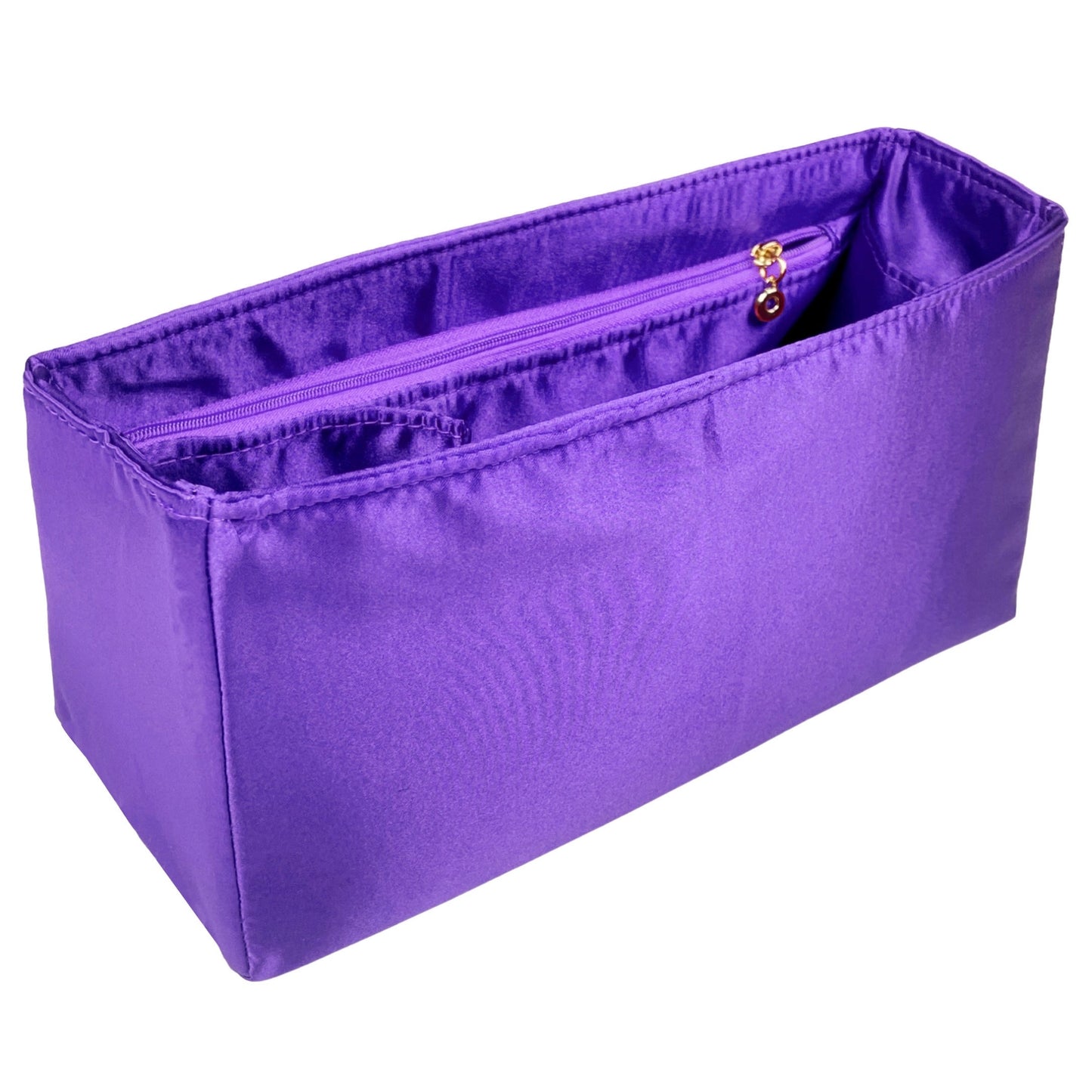 Organizer for [Cerf Small, Chanel] Bag Insert (Silk, Full-width Zip and Open Pocket)
