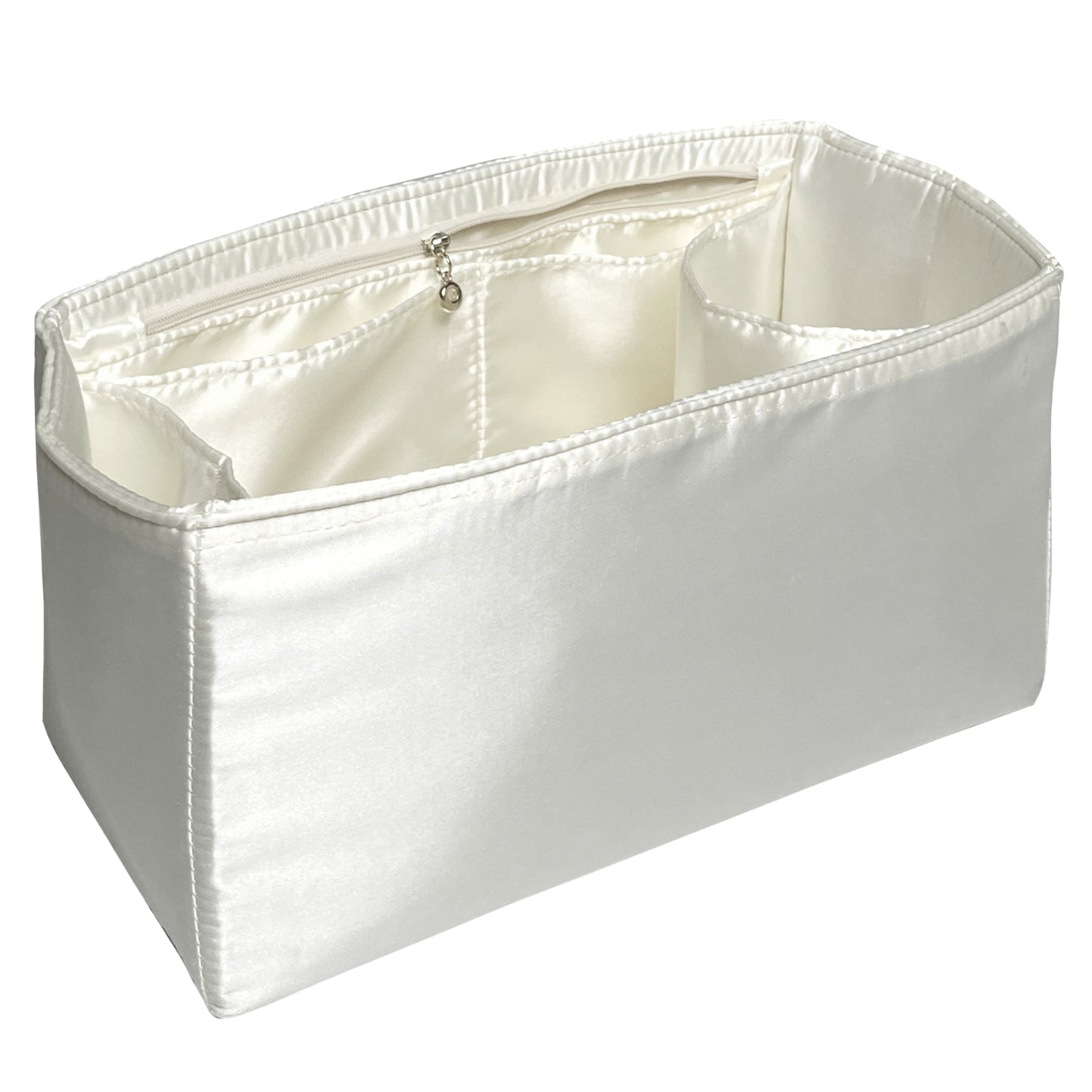 Organizer for [Cerf Small, Chanel] Bag Insert (Silk, Full-width Zip and Open Pocket)