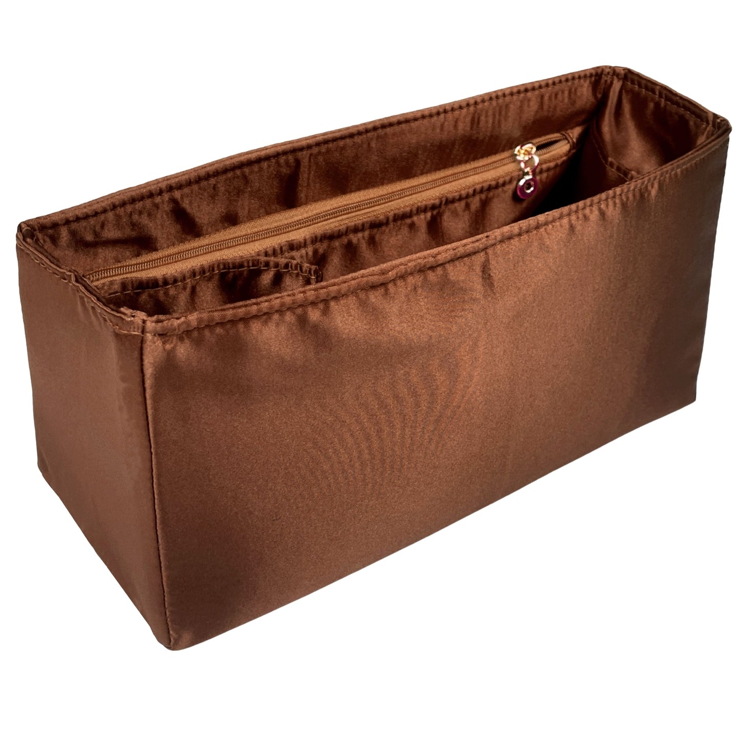 Organizer for [Diorissimo Large Bag, Dior] Bag Insert (Silk, Trapezoid Shape with Zip Pocket)