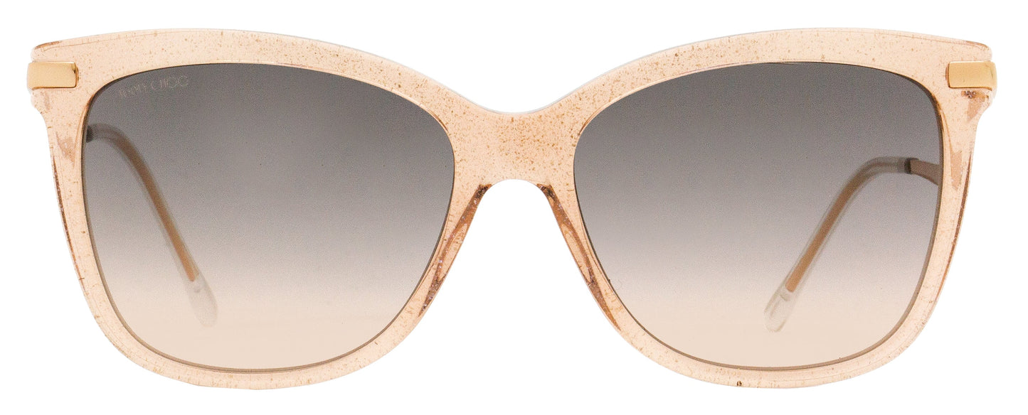 Jimmy Choo Rectangular Sunglasses Steff/S SQGFF Beige Glitter/Gold 55mm