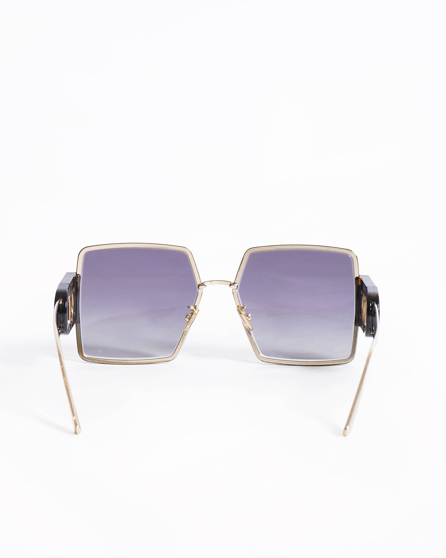 New Christian Dior 30 Montaigne 12A Black Gold Grey Lens Women Sunglasses Oversize