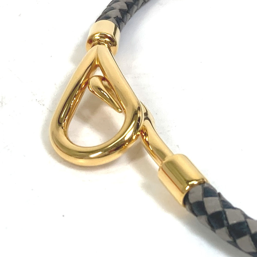 HERMES bracelet leather Black Grey Accessories Jumbo bracelet Women  d