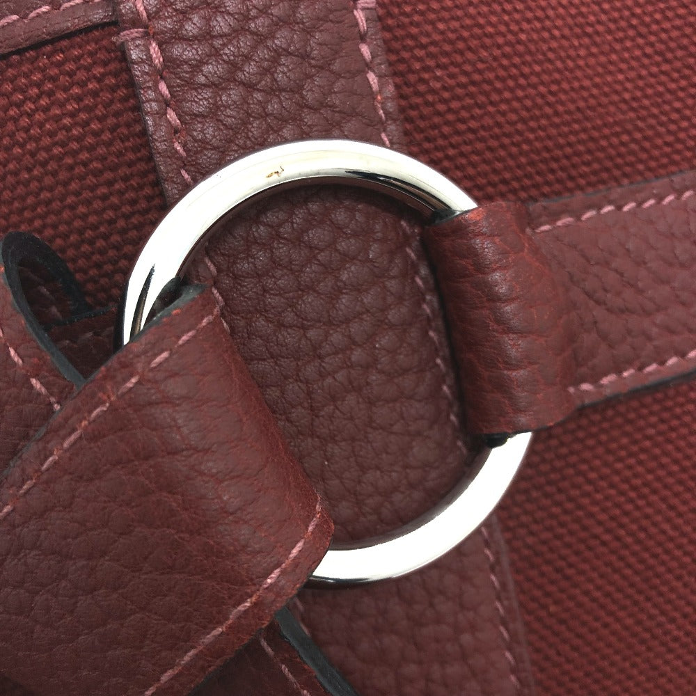 HERMES Tote Bag Canvas / leather Bordeaux Petite lettuce Women  d
