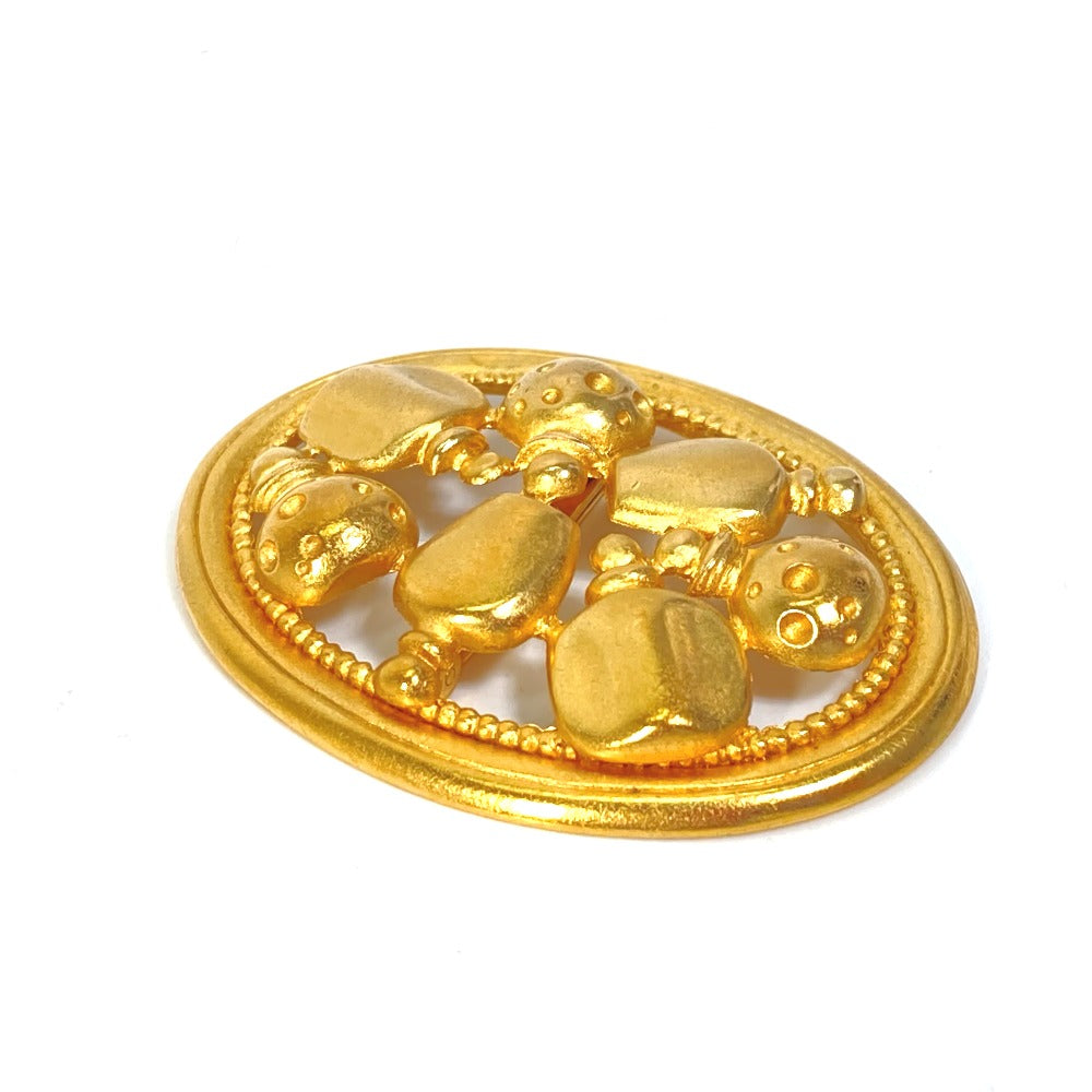Christian Dior Brooch Gold Plated gold circle round   Perfume bottle motif Women