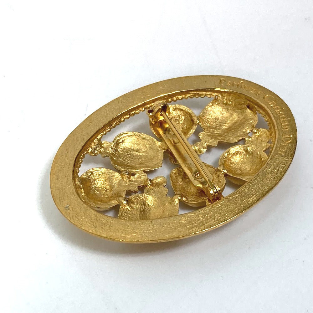 Christian Dior Brooch Gold Plated gold circle round   Perfume bottle motif Women