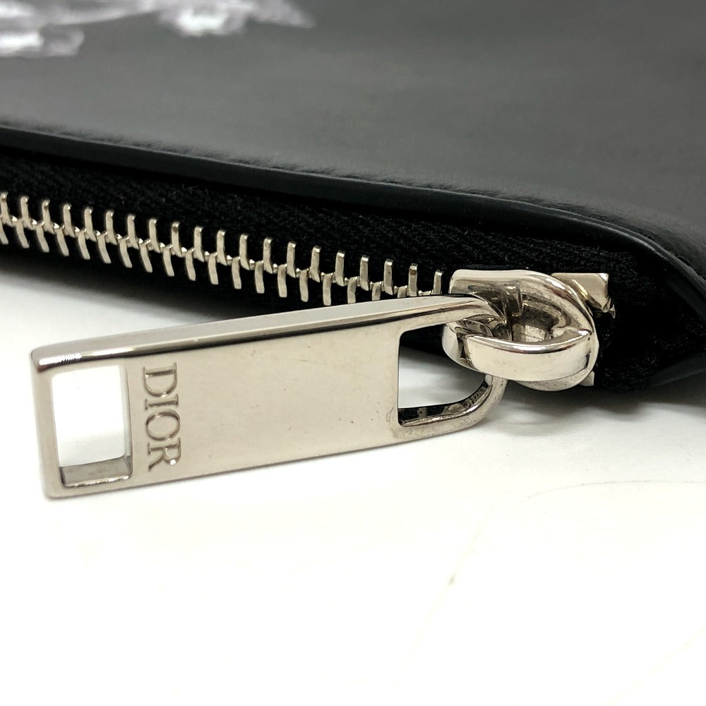 DIOR HOMME Clutch bag leather black Star x Rose Paint mens