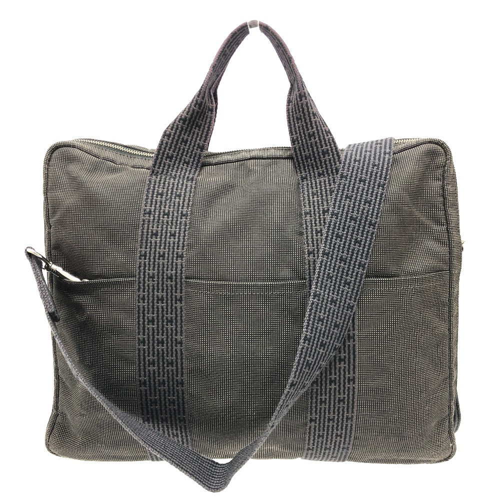 HERMES Business bag canvas gray 2WAY Shoulder Bag Her Line mens  d