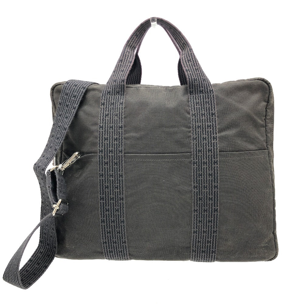 HERMES Business bag canvas gray 2WAY Shoulder Bag Her Line mens  d