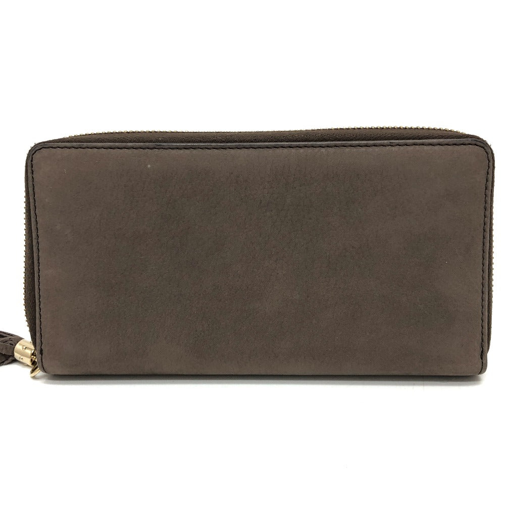 GUCCI Long Wallet Purse 308004 Nubuck Brown Interlocking G mens