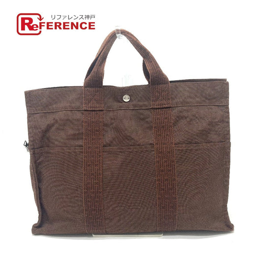HERMES Tote Bag canvas Brown Her LineTote MM Women  d
