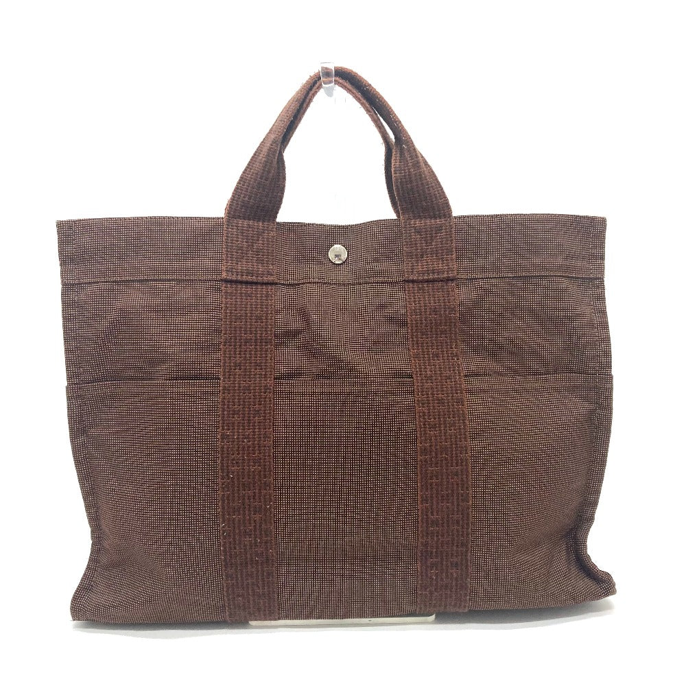 HERMES Tote Bag canvas Brown Her LineTote MM Women  d