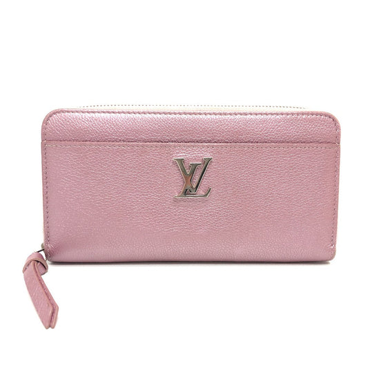 LOUIS VUITTON Long Wallet Purse M69812 leather pink Zippy Rock Me Women