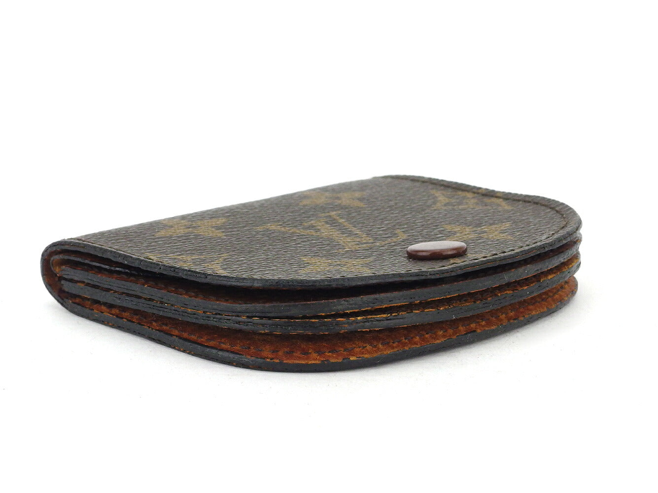 LOUIS VUITTON Coin case M61970 leather Brown beige Porto Moneg