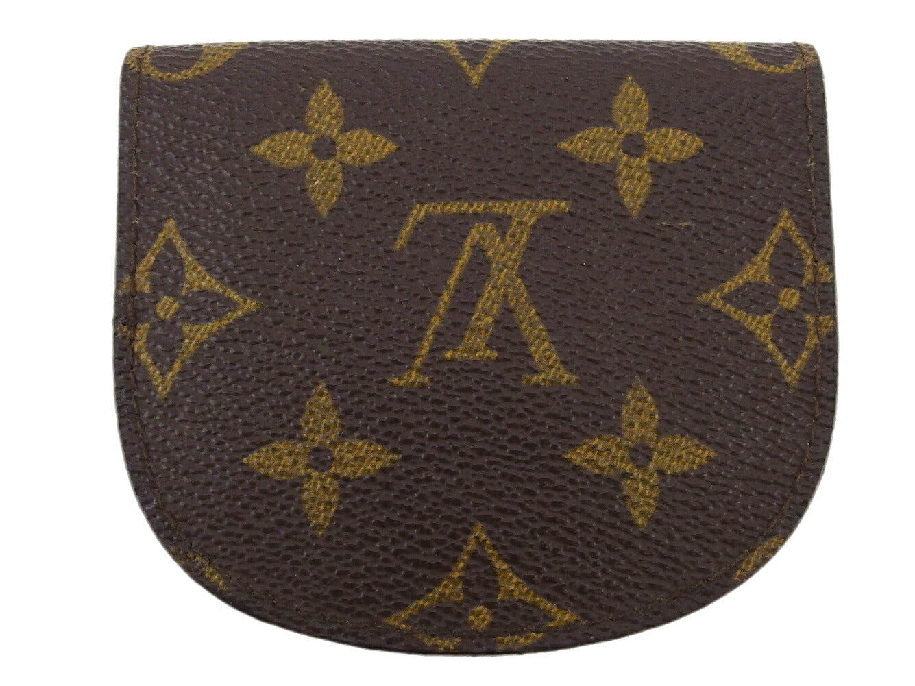 LOUIS VUITTON Coin case M61970 Monogram canvas, leather Brown Porto Moneg