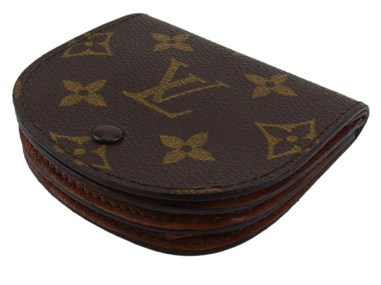 LOUIS VUITTON Coin case M61970 Monogram canvas, leather Brown Porto Moneg