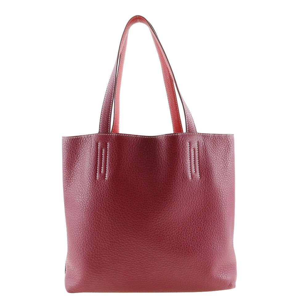 HERMES Tote Bag leather Red/pink reversible Doble Sense 28 Women  d