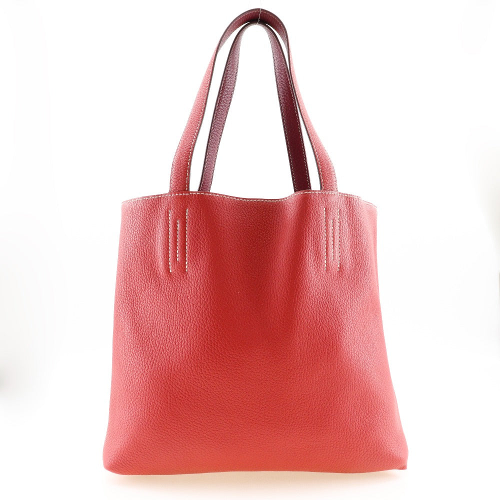 HERMES Tote Bag leather Red/pink reversible Doble Sense 28 Women  d