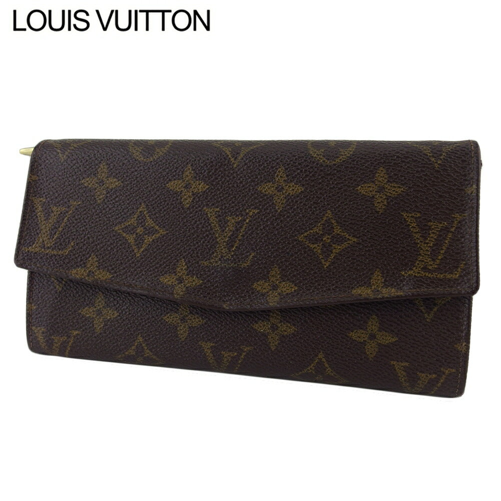 LOUIS VUITTON Long Wallet Purse No.212 Brown beige gold