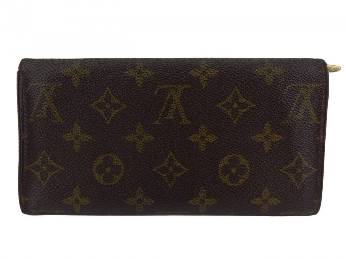 LOUIS VUITTON Long Wallet Purse No.212 Brown beige gold