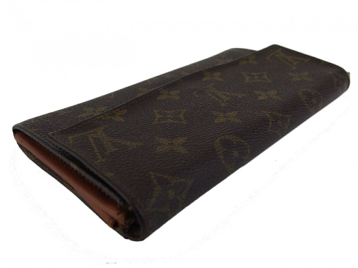LOUIS VUITTON Long Wallet Purse No.212 Brown beige gold