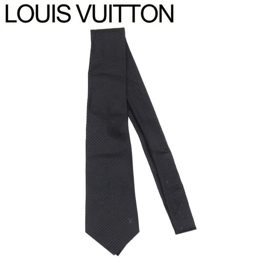 LOUIS VUITTON tie black Embroidered LV mark