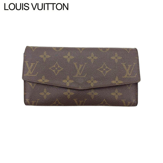 LOUIS VUITTON Long Wallet Purse M61724 Brown beige gold Pochette Porto MonÃ©credi