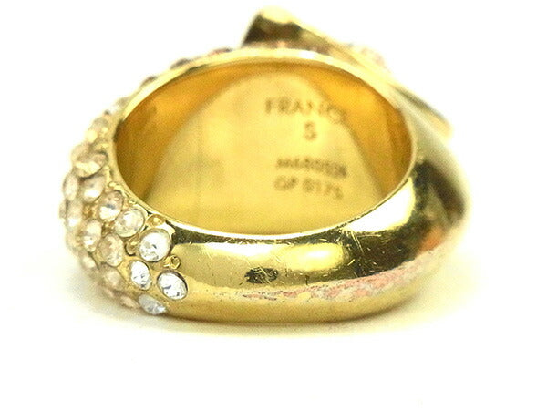 LOUIS VUITTON Ring M68052 Gold type #9-9.5 with Swarovski crystals
