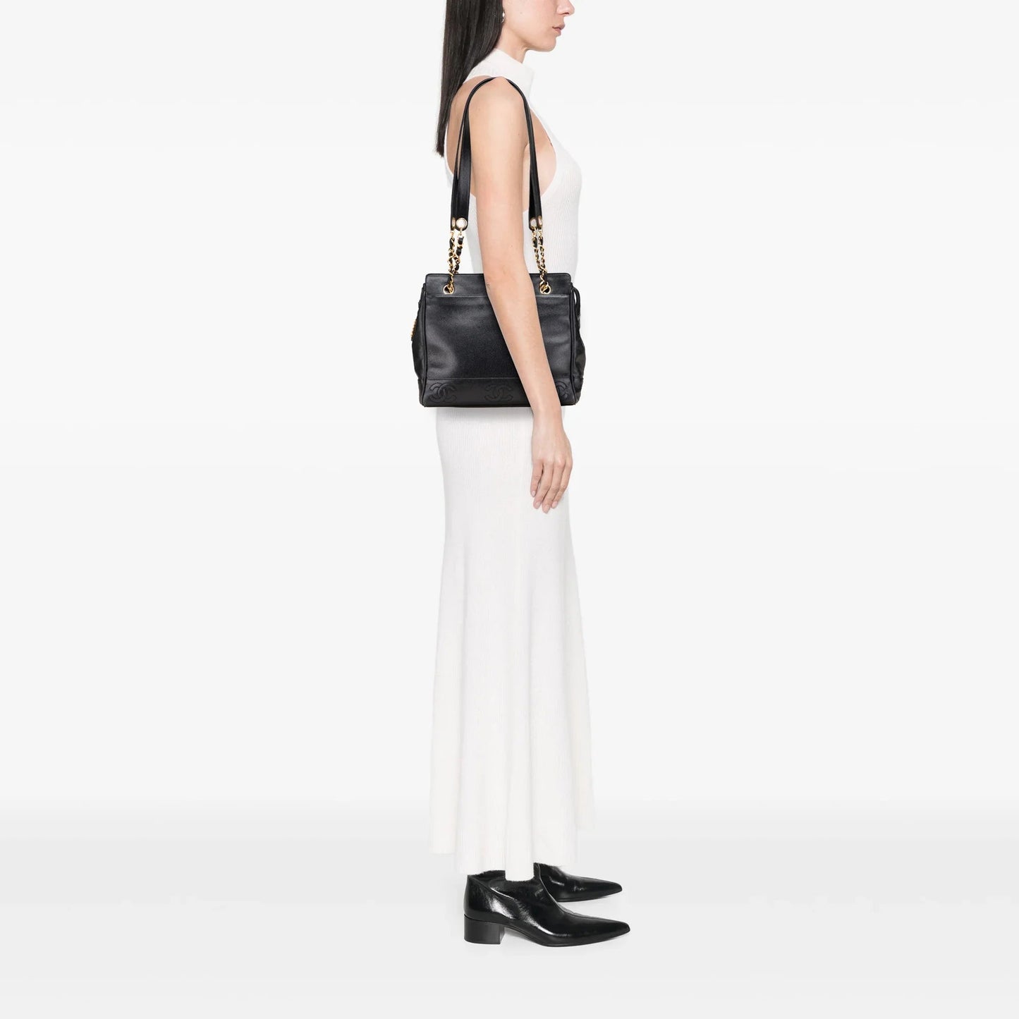 Black Chanel Triple CC Caviar Shoulder Bag