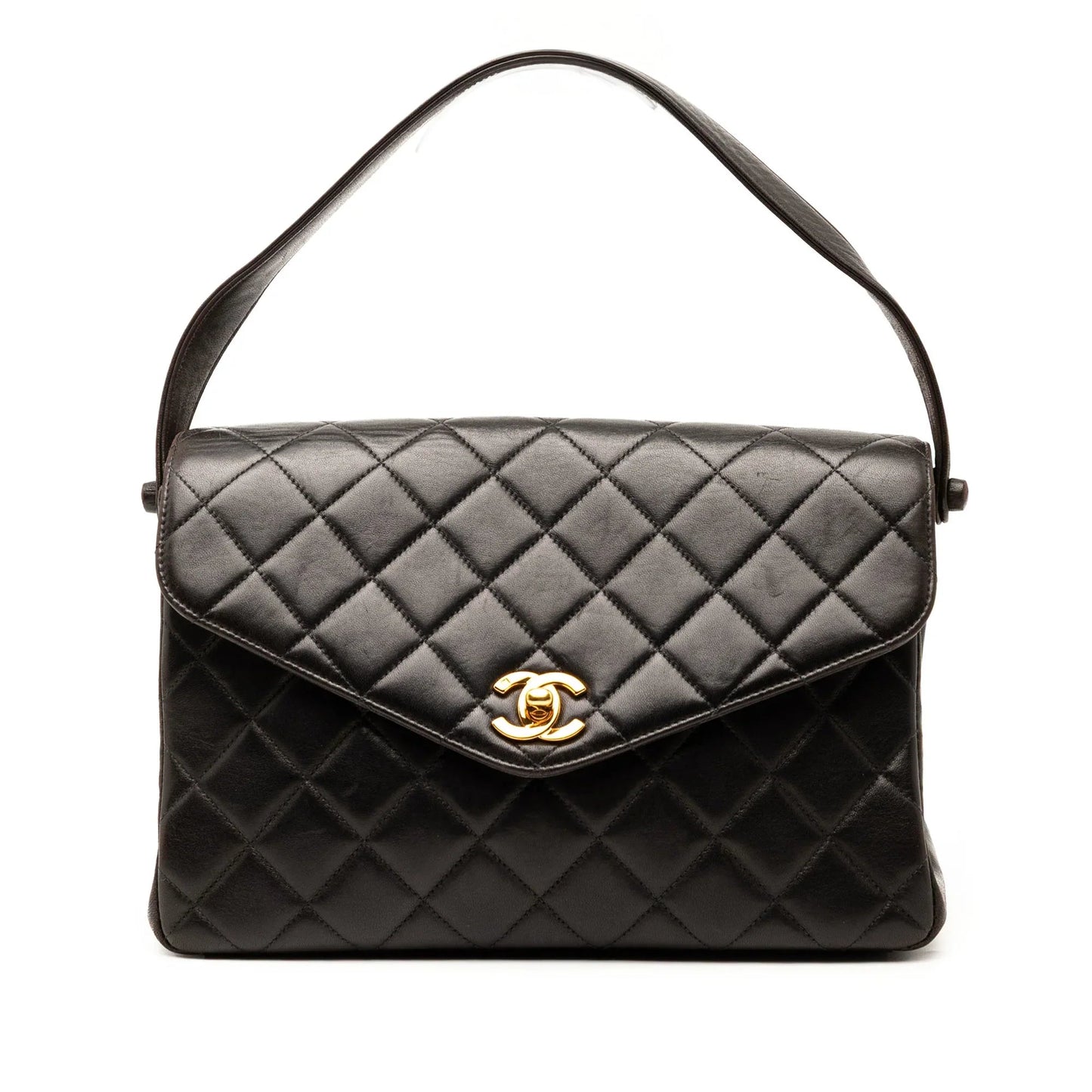 Black Chanel CC Quilted Lambskin Handbag