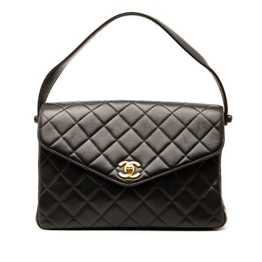 Black Chanel CC Quilted Lambskin Handbag