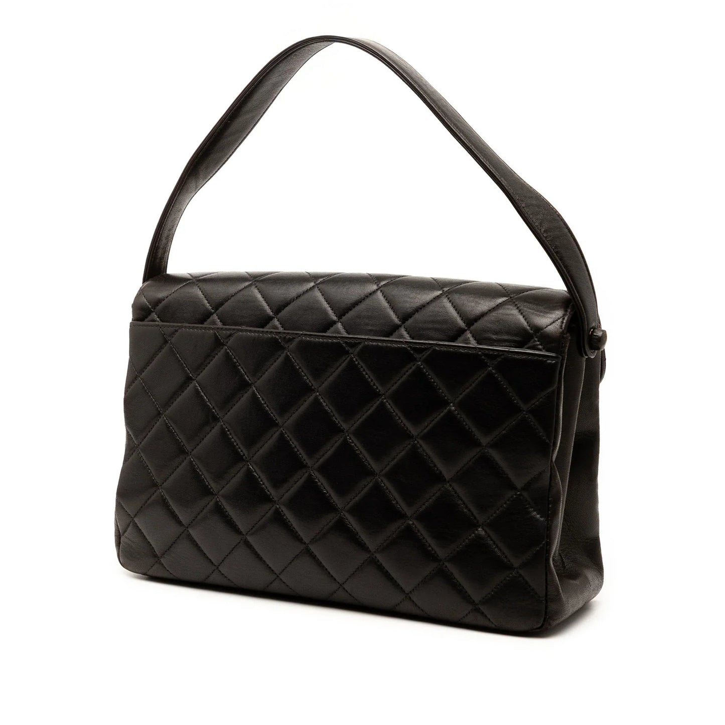 Black Chanel CC Quilted Lambskin Handbag