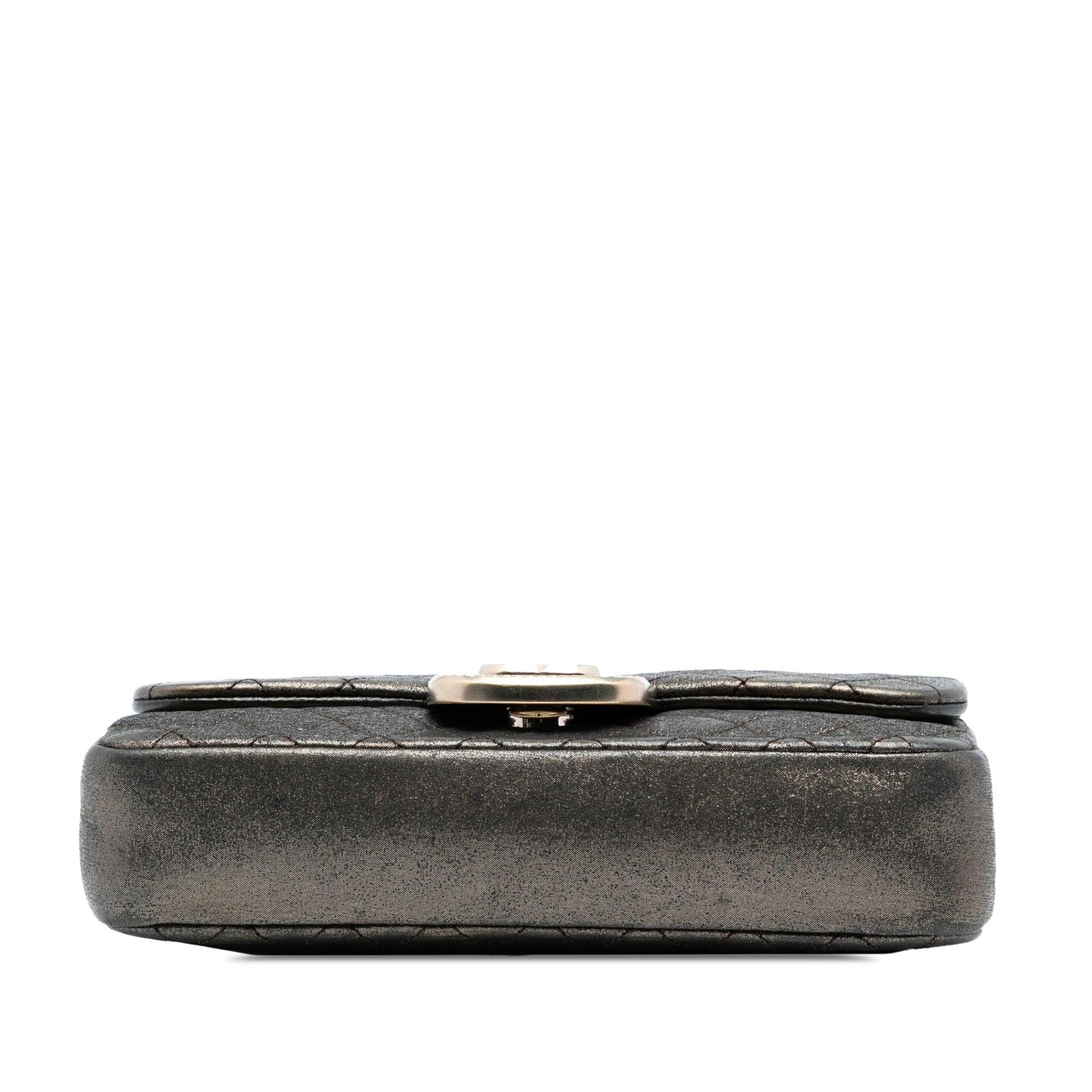 Brown Chanel Small Metallic Iridescent Pearl CC Crystal Single Flap Bag
