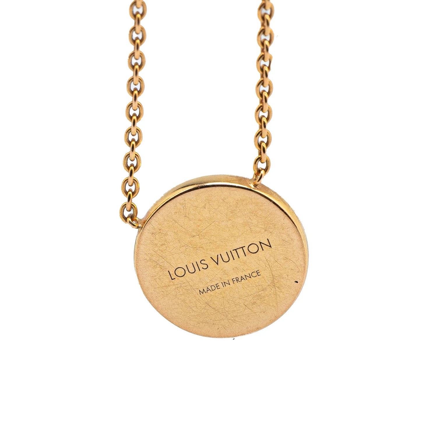 Gold Louis Vuitton 18K Yellow Gold and Mother of Pearl Monogram Color Blossom Sun Necklace