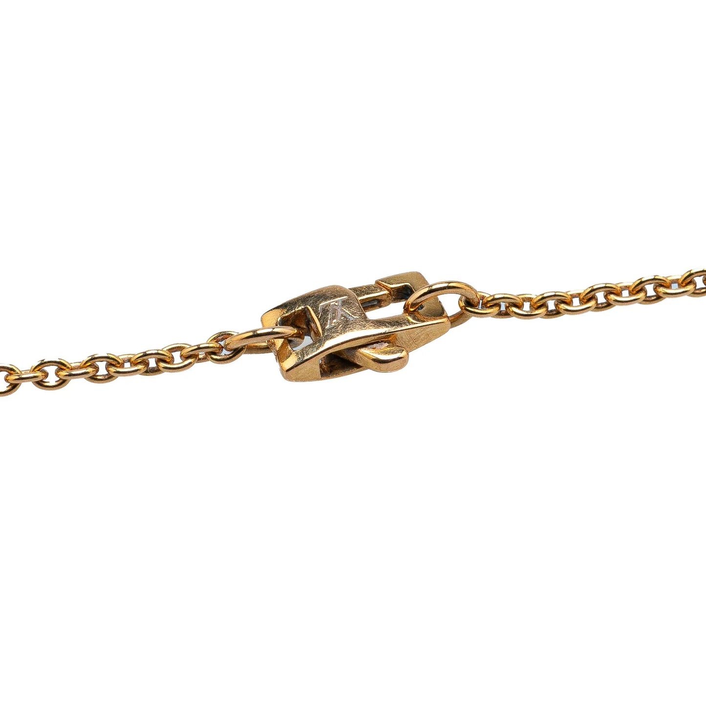 Gold Louis Vuitton 18K Yellow Gold and Mother of Pearl Monogram Color Blossom Sun Necklace