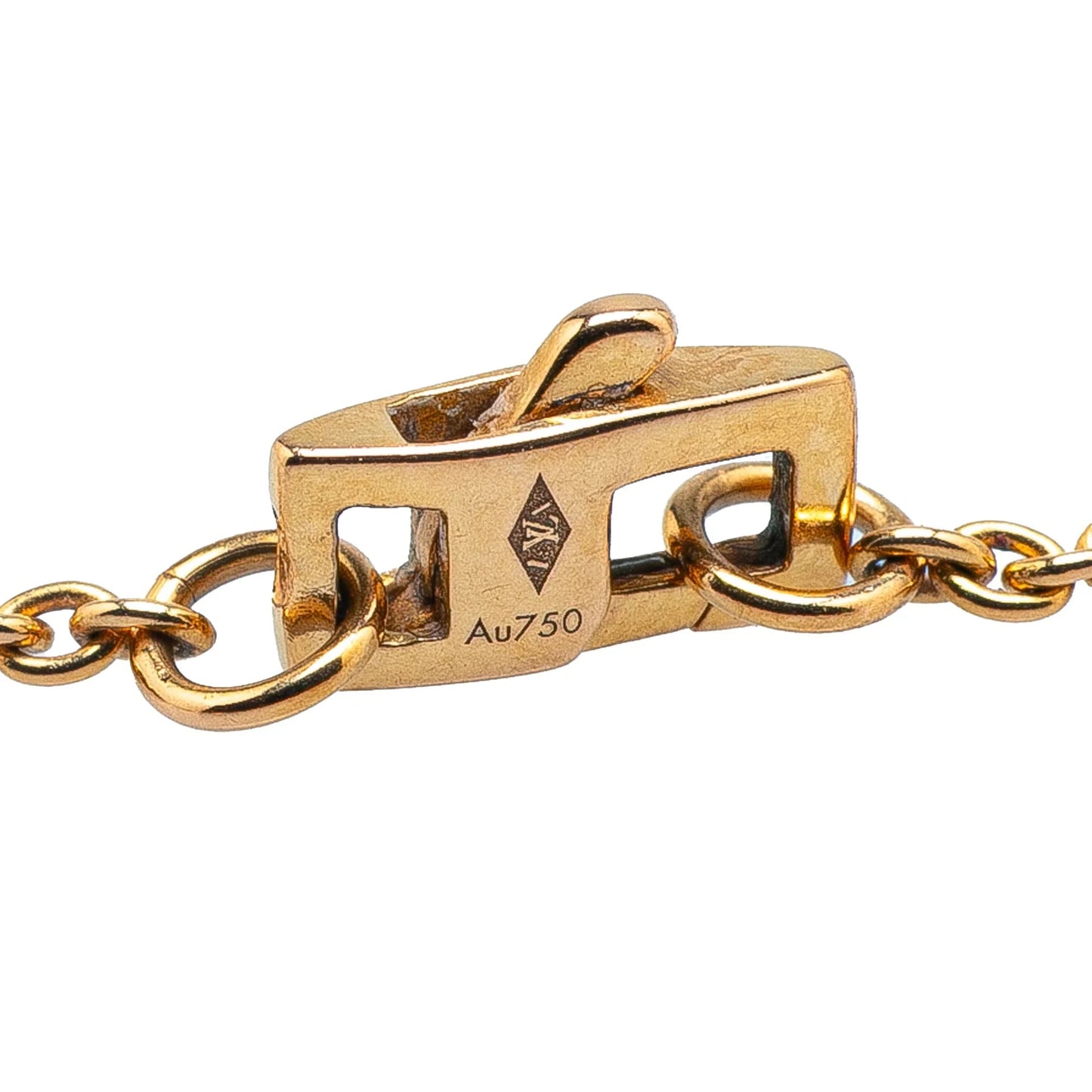 Gold Louis Vuitton 18K Yellow Gold and Mother of Pearl Monogram Color Blossom Sun Necklace