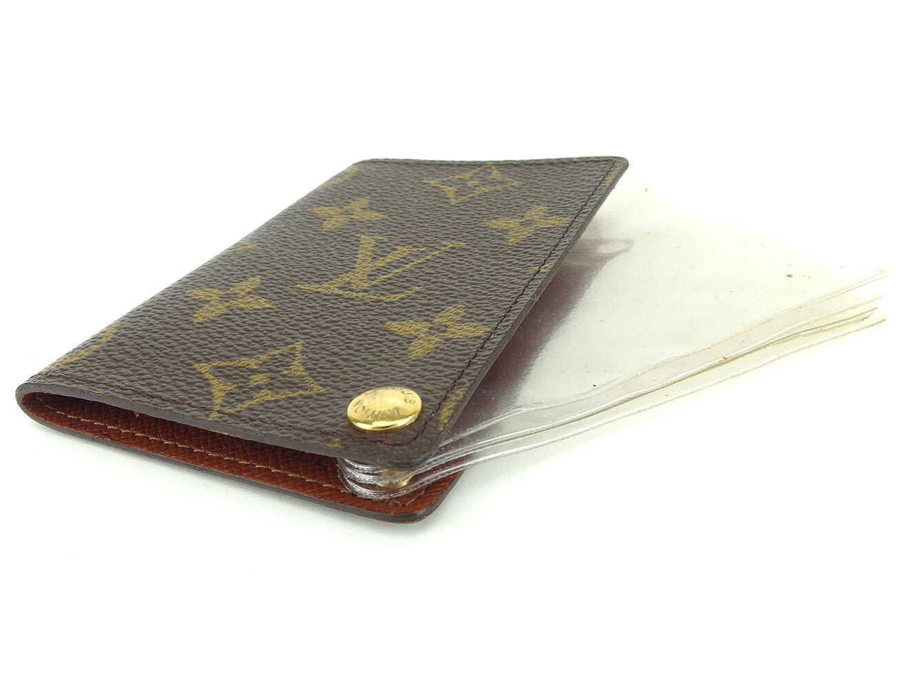 LOUIS VUITTON name card holder M60937 Brown Porte Cartes Credit Pression